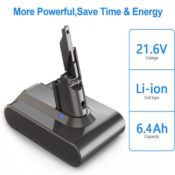 6400mAh For Dyson V7 Battery Replacement | 21.6V Battery For Dyson V7 Animal Cordless Vacuum Cleaner V7 Motorhead Pro V7 Trigger V7 Animal V7 Car+Boat