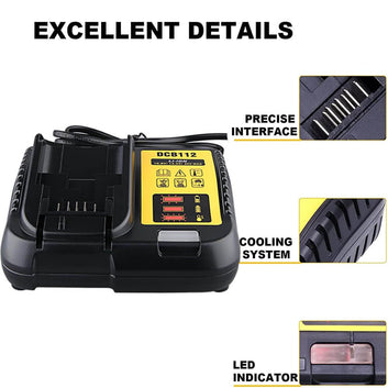 Charger for Dewalt 18V XR & 12V Li-Ion Battery